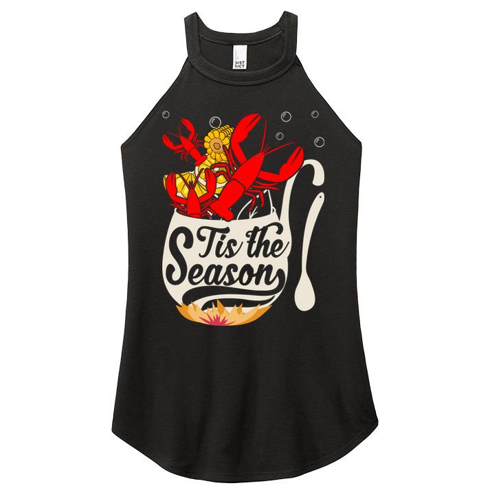 Crawfish Season Boil Funny Crayfish Eating Lobster Gift Women's Perfect Tri Rocker Tank