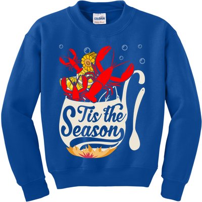 Crawfish Season Boil Funny Crayfish Eating Lobster Gift Kids Sweatshirt