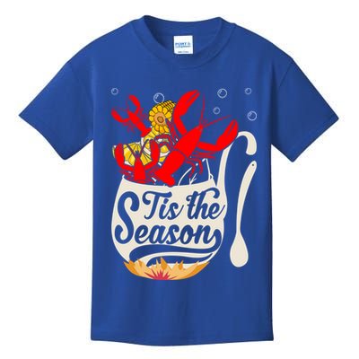Crawfish Season Boil Funny Crayfish Eating Lobster Gift Kids T-Shirt
