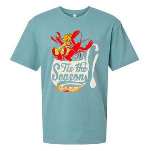 Crawfish Season Boil Funny Crayfish Eating Lobster Gift Sueded Cloud Jersey T-Shirt