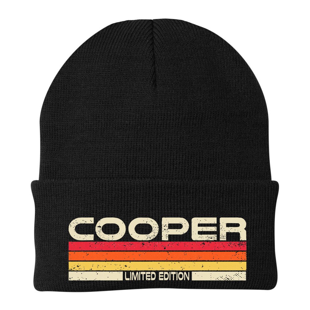 Cooper Surname Birthday Family Reunion 80s 90s Sunset Beanie