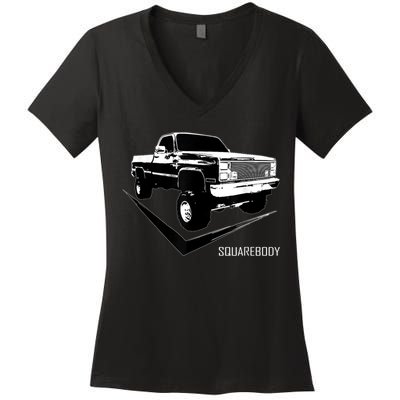 Classic Square Body Truck Squarebody Women's V-Neck T-Shirt
