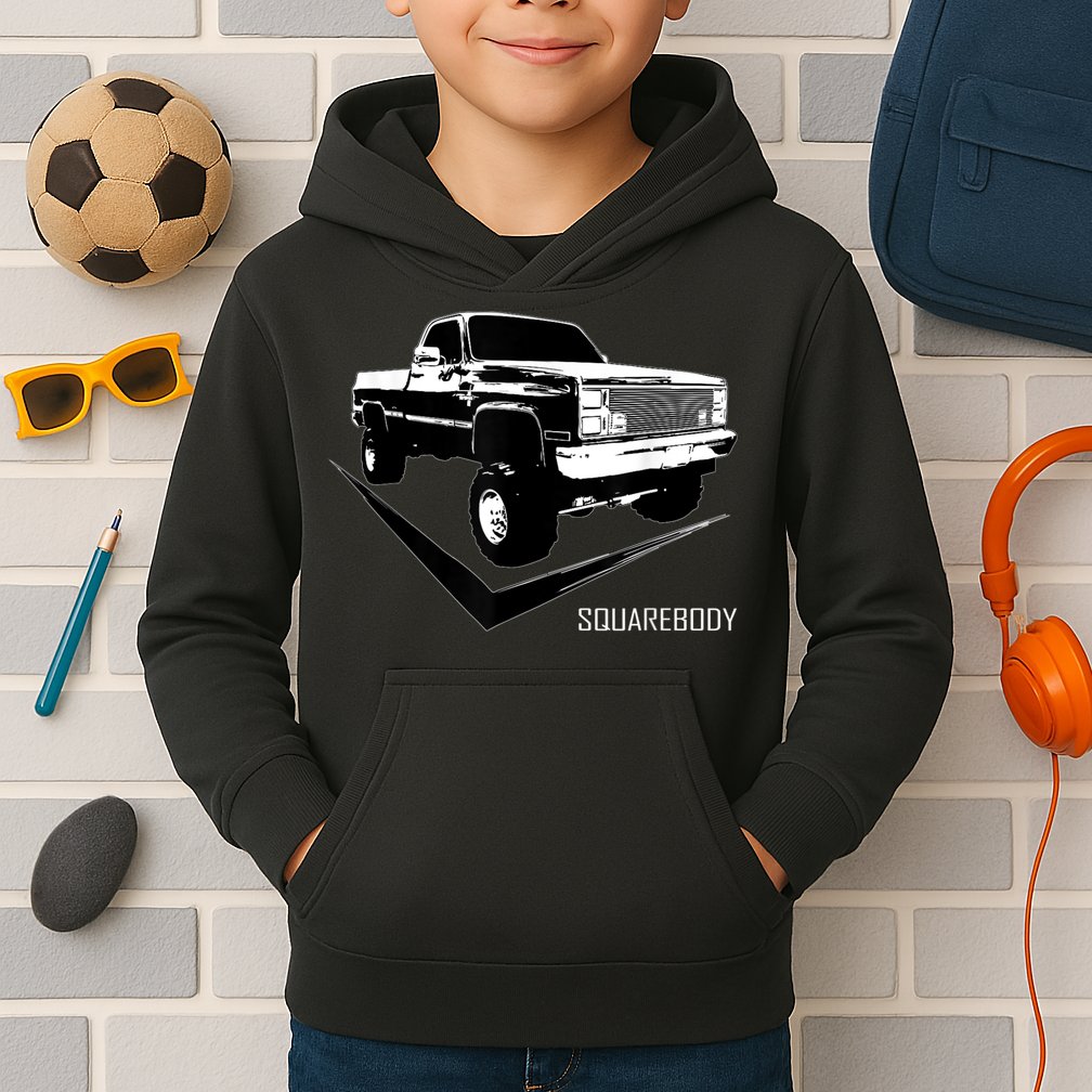 Classic Square Body Truck Squarebody Kids Hoodie