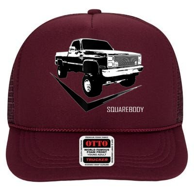 Classic Square Body Truck Squarebody High Crown Mesh Back Trucker Hat