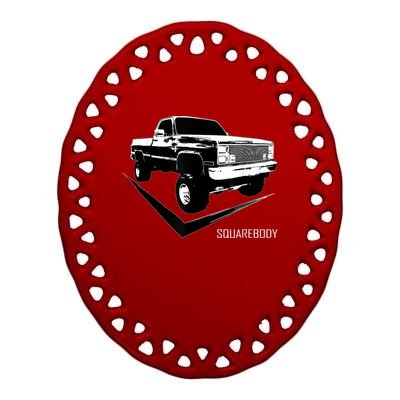 Classic Square Body Truck Squarebody Ceramic Oval Ornament