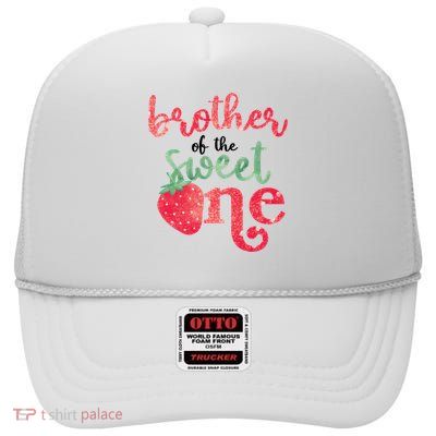 Cute Strawberry Brother Of The Sweet One High Crown Mesh Back Trucker Hat