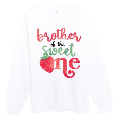 Cute Strawberry Brother Of The Sweet One Premium Crewneck Sweatshirt