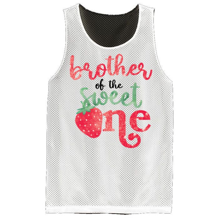 Cute Strawberry Brother Of The Sweet One Mesh Reversible Basketball Jersey Tank