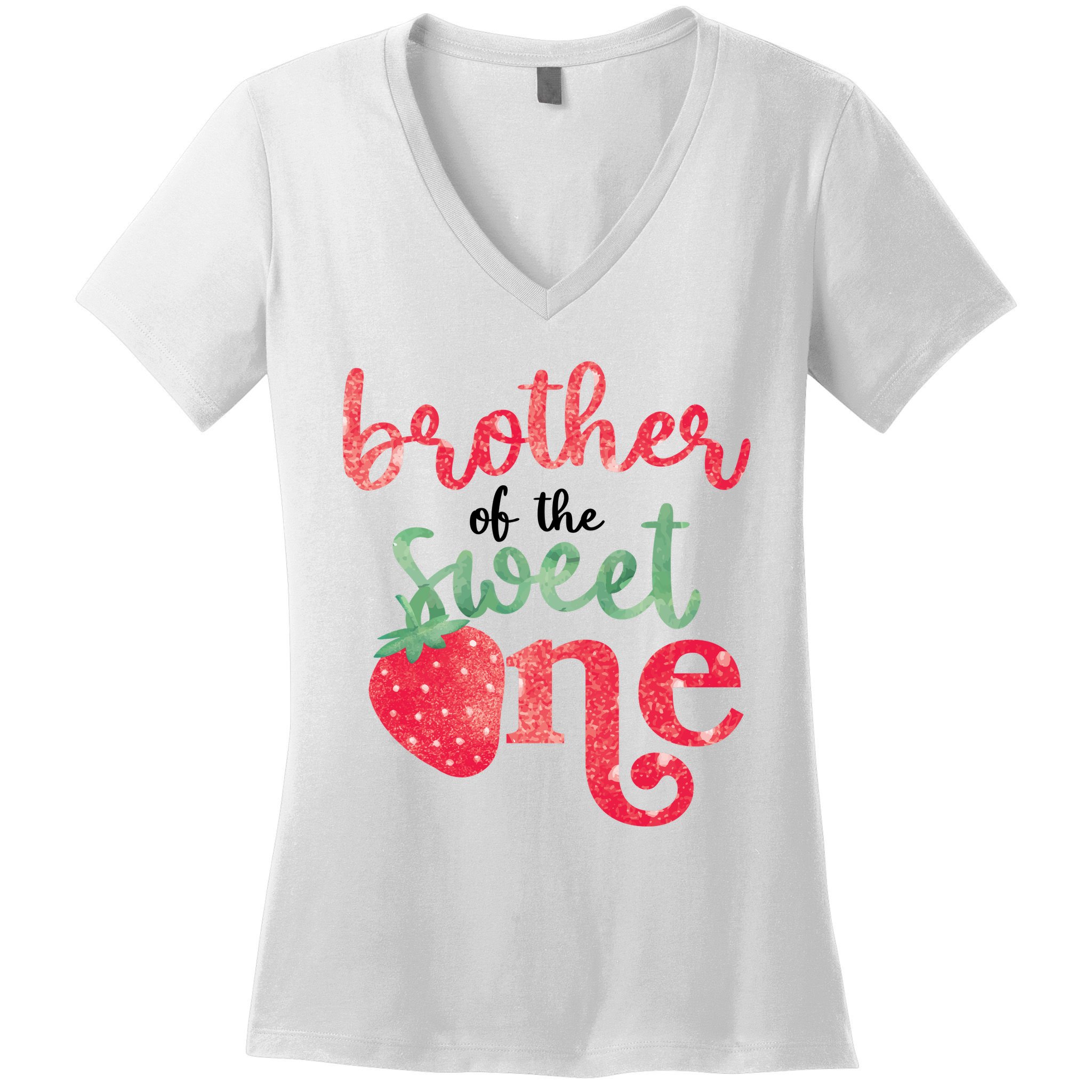 Cute Strawberry Brother Of The Sweet One Women's V-Neck T-Shirt