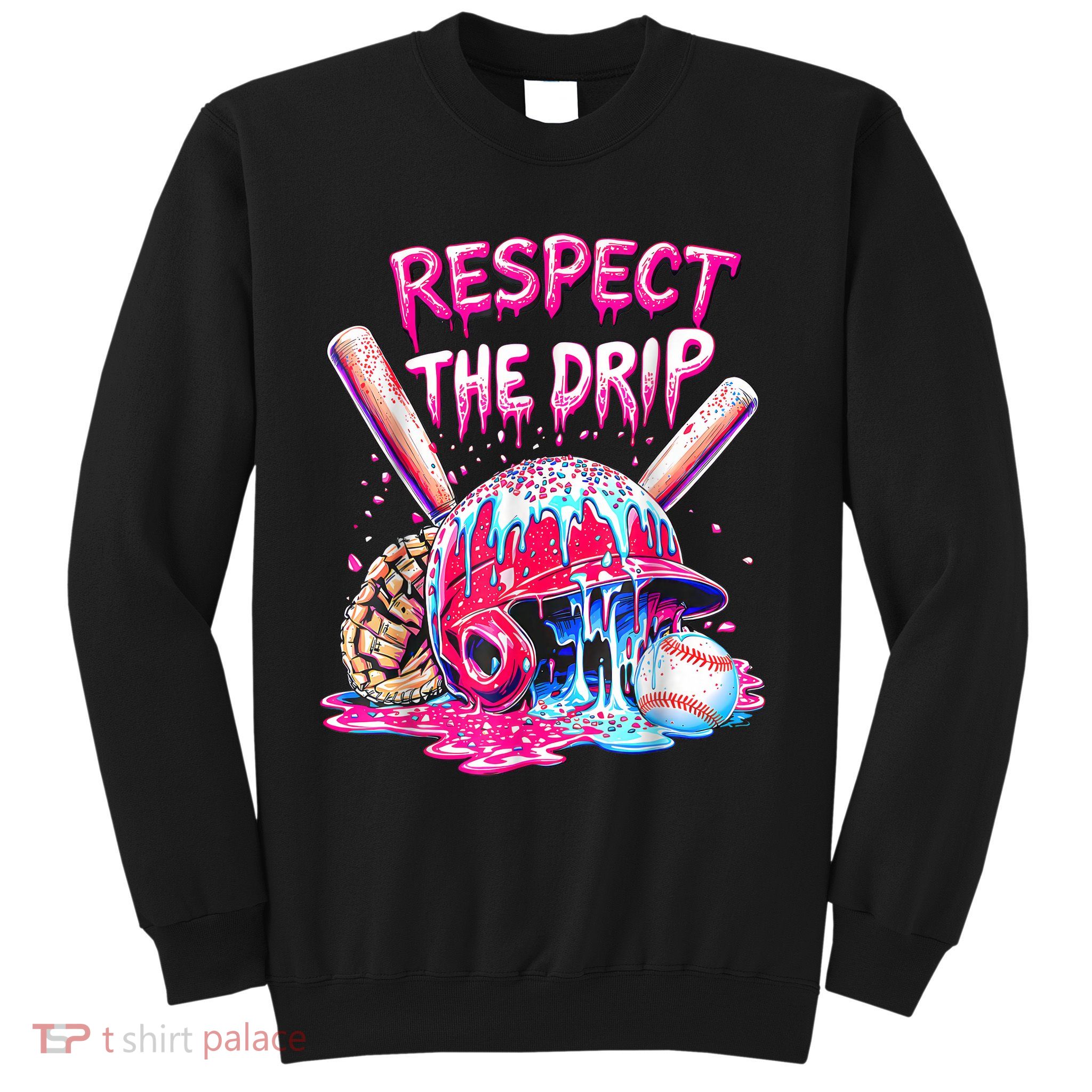 Cool Sport Baseball Home Plate Drip With Sprinkles Drip  Sweatshirt