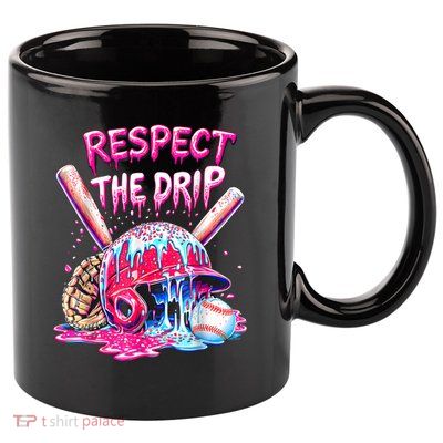 Cool Sport Baseball Home Plate Drip With Sprinkles Drip  11oz C Handle Ceramic Mug