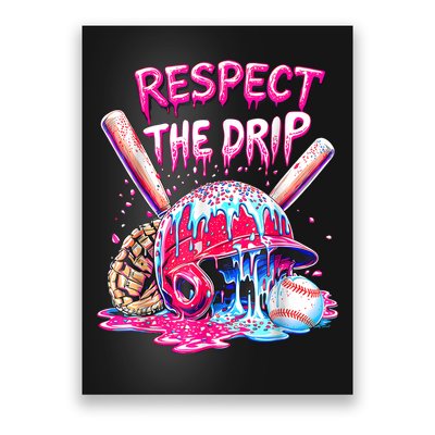 Cool Sport Baseball Home Plate Drip With Sprinkles Drip  Poster