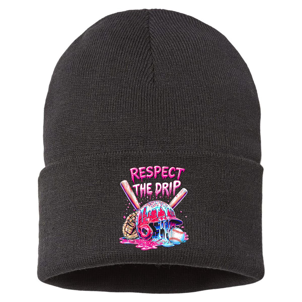 Cool Sport Baseball Home Plate Drip With Sprinkles Drip  Sustainable Knit Beanie