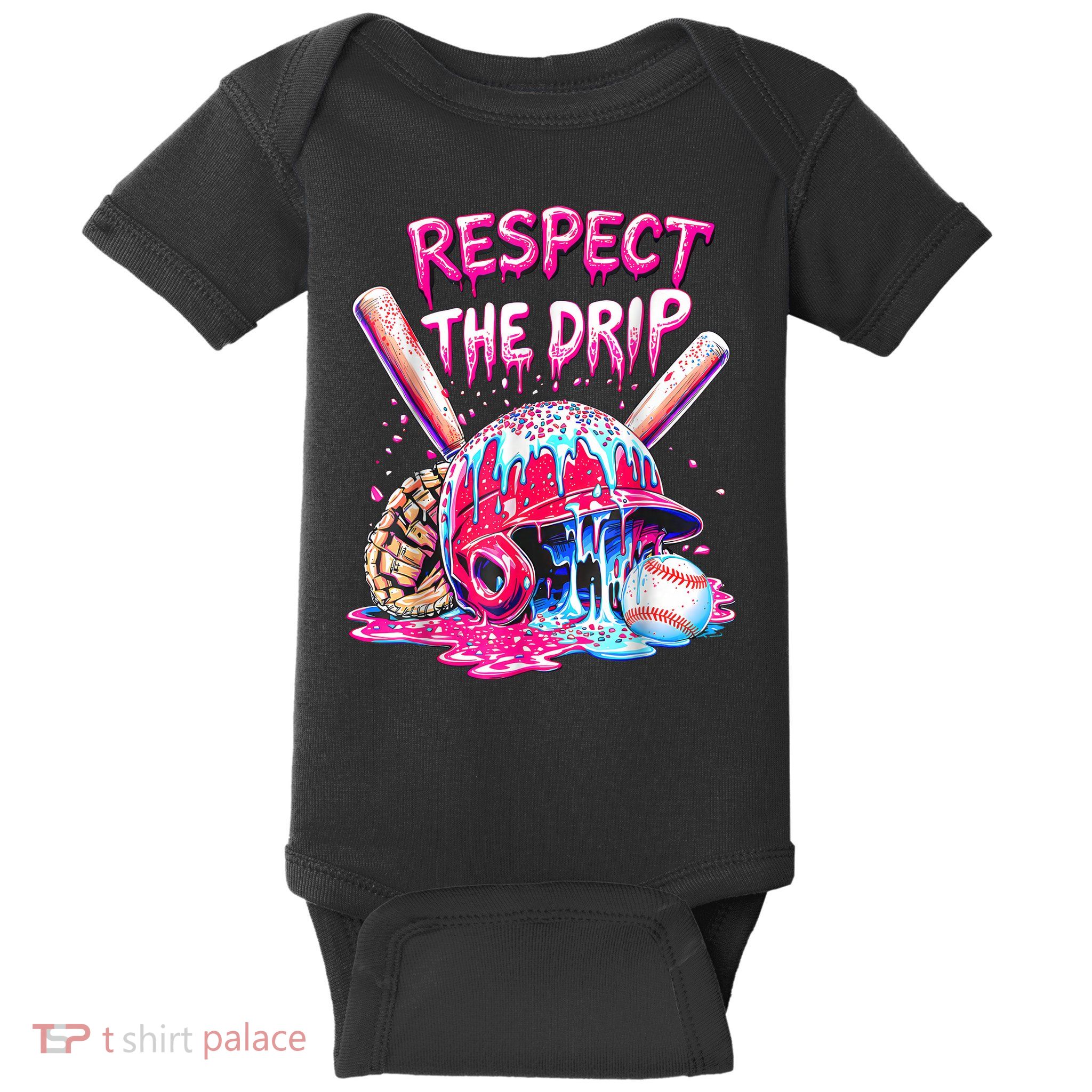 Cool Sport Baseball Home Plate Drip With Sprinkles Drip  Baby Bodysuit