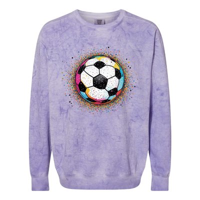 Colorful Soccer Ball Fan For Soccer Mom Cute Gift Colorblast Crewneck Sweatshirt