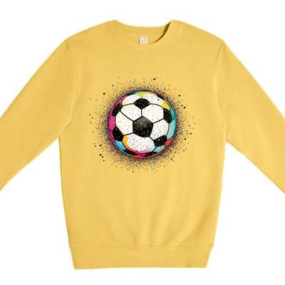 Colorful Soccer Ball Fan For Soccer Mom Cute Gift Premium Crewneck Sweatshirt