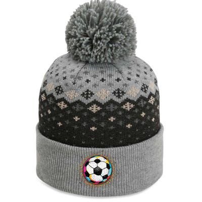 Colorful Soccer Ball Fan For Soccer Mom Cute Gift The Baniff Cuffed Pom Beanie