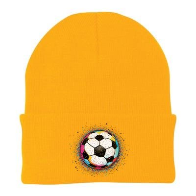 Colorful Soccer Ball Fan For Soccer Mom Cute Gift Knit Cap Winter Beanie