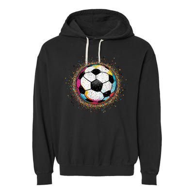 Colorful Soccer Ball Fan For Soccer Mom Cute Gift Garment-Dyed Fleece Hoodie