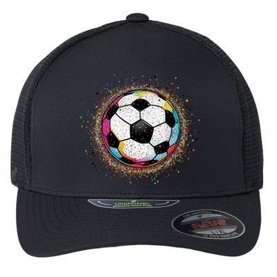 Colorful Soccer Ball Fan For Soccer Mom Cute Gift Flexfit Unipanel Trucker Cap