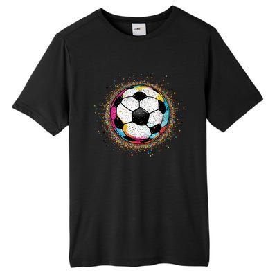 Colorful Soccer Ball Fan For Soccer Mom Cute Gift Tall Fusion ChromaSoft Performance T-Shirt