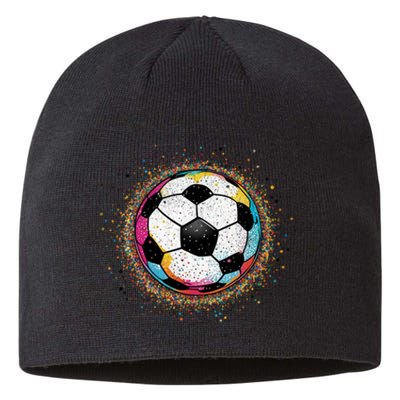 Colorful Soccer Ball Fan For Soccer Mom Cute Gift Sustainable Beanie