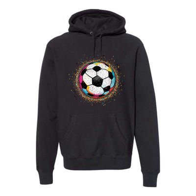 Colorful Soccer Ball Fan For Soccer Mom Cute Gift Premium Hoodie