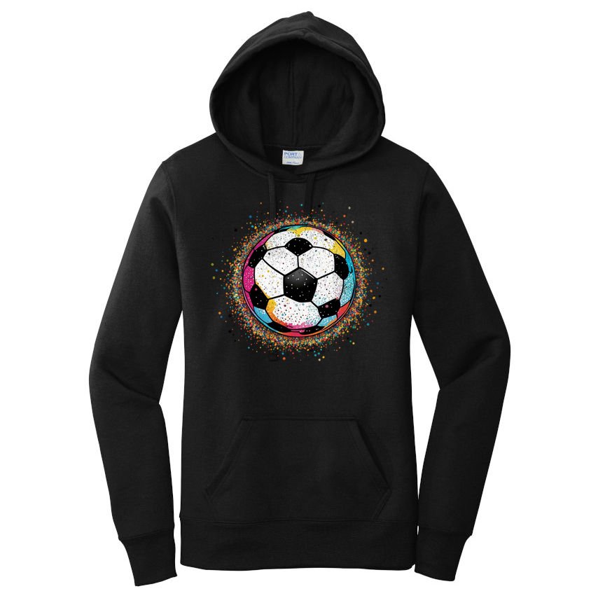 Colorful Soccer Ball Fan For Soccer Mom Cute Gift Women's Pullover Hoodie