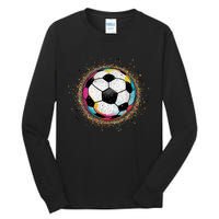 Colorful Soccer Ball Fan For Soccer Mom Cute Gift Tall Long Sleeve T-Shirt