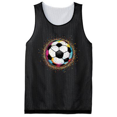 Colorful Soccer Ball Fan For Soccer Mom Cute Gift Mesh Reversible Basketball Jersey Tank