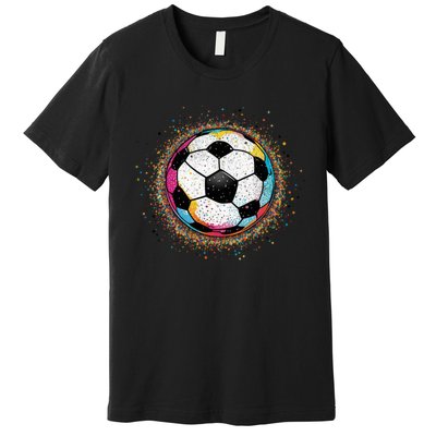 Colorful Soccer Ball Fan For Soccer Mom Cute Gift Premium T-Shirt