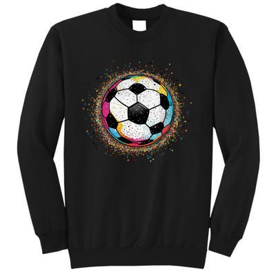 Colorful Soccer Ball Fan For Soccer Mom Cute Gift Tall Sweatshirt