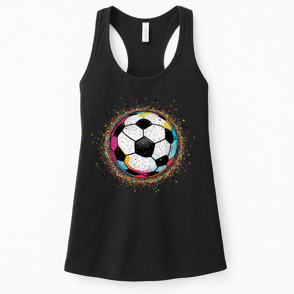 Colorful Soccer Ball Fan For Soccer Mom Cute Gift Womens Tank Top