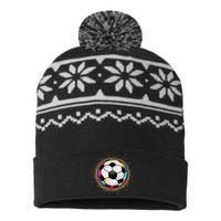 Colorful Soccer Ball Fan For Soccer Mom Cute Gift USA-Made Snowflake Beanie