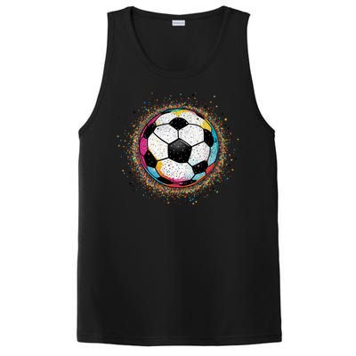 Colorful Soccer Ball Fan For Soccer Mom Cute Gift PosiCharge Competitor Tank