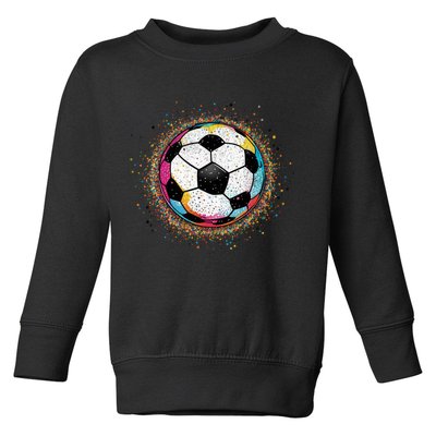 Colorful Soccer Ball Fan For Soccer Mom Cute Gift Toddler Sweatshirt