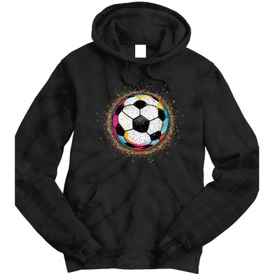 Colorful Soccer Ball Fan For Soccer Mom Cute Gift Tie Dye Hoodie