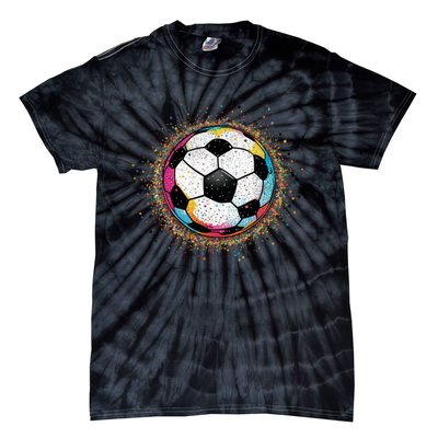 Colorful Soccer Ball Fan For Soccer Mom Cute Gift Tie-Dye T-Shirt