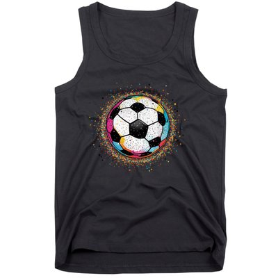 Colorful Soccer Ball Fan For Soccer Mom Cute Gift Tank Top