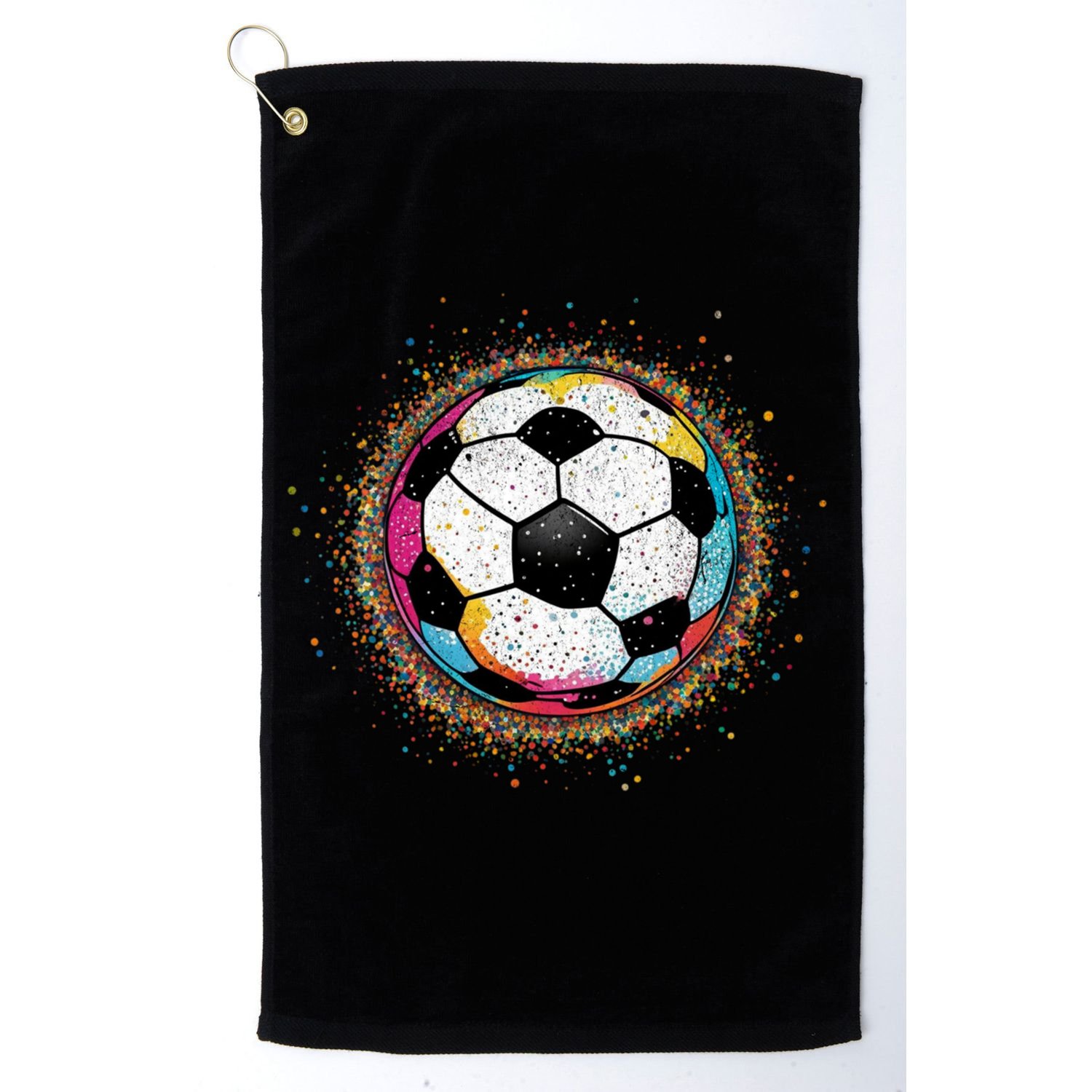 Colorful Soccer Ball Fan For Soccer Mom Cute Gift Golf Towel