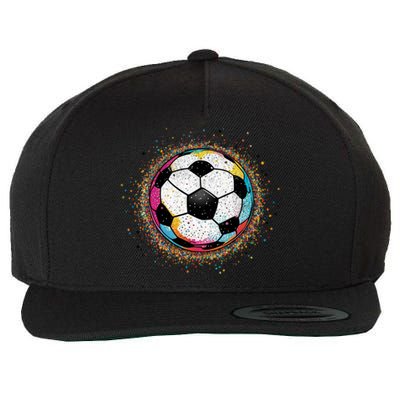 Colorful Soccer Ball Fan For Soccer Mom Cute Gift Wool Snapback Cap