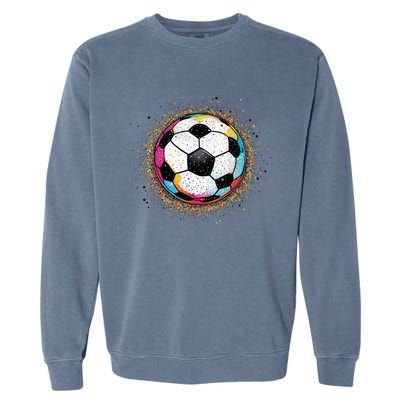 Colorful Soccer Ball Fan For Soccer Mom Cute Gift Garment-Dyed Sweatshirt