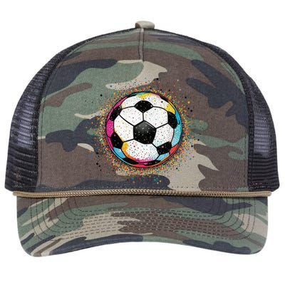 Colorful Soccer Ball Fan For Soccer Mom Cute Gift Retro Rope Trucker Hat Cap