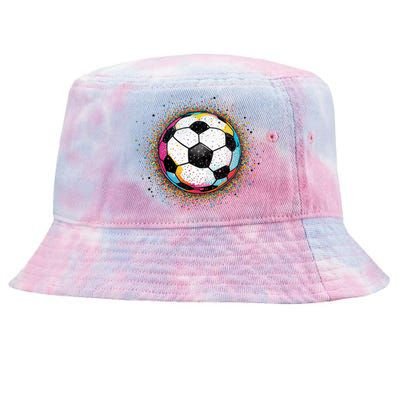 Colorful Soccer Ball Fan For Soccer Mom Cute Gift Tie-Dyed Bucket Hat