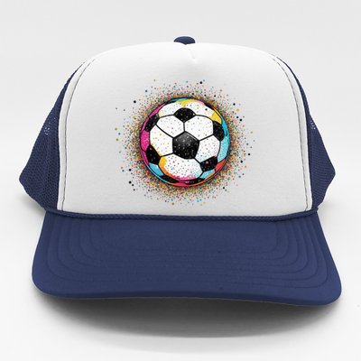 Colorful Soccer Ball Fan For Soccer Mom Cute Gift Trucker Hat