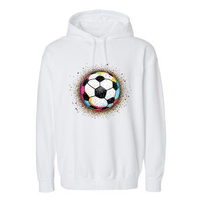 Colorful Soccer Ball Fan For Soccer Mom Cute Gift Garment-Dyed Fleece Hoodie