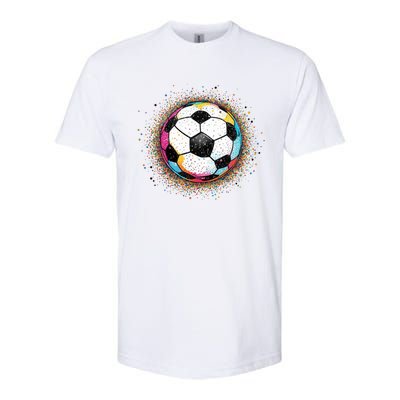 Colorful Soccer Ball Fan For Soccer Mom Cute Gift Softstyle CVC T-Shirt