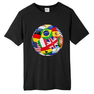 Cool Soccer Ball With World Flags Tall Fusion ChromaSoft Performance T-Shirt