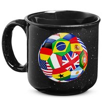 Cool Soccer Ball With World Flags 15oz Campfire Ceramic Mug