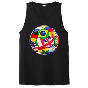 Cool Soccer Ball With World Flags PosiCharge Competitor Tank